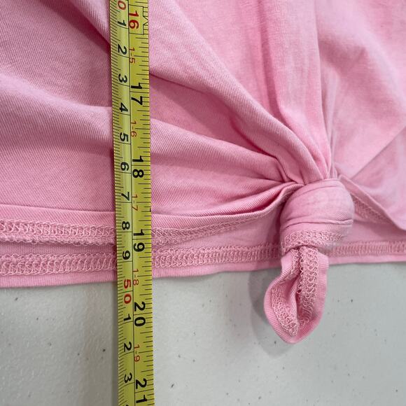 MADEWELL Pink Knotted Front Cropped Short Sleeve T-Shirt Top XXS - Picture 12 of 12